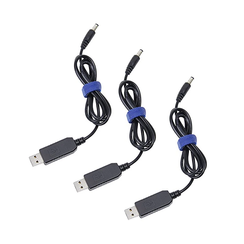 

3X USB To DC Convert Cable 5V To 12V Voltage Step-Up Cable 5.5X2.1Mm DC Male 1M New