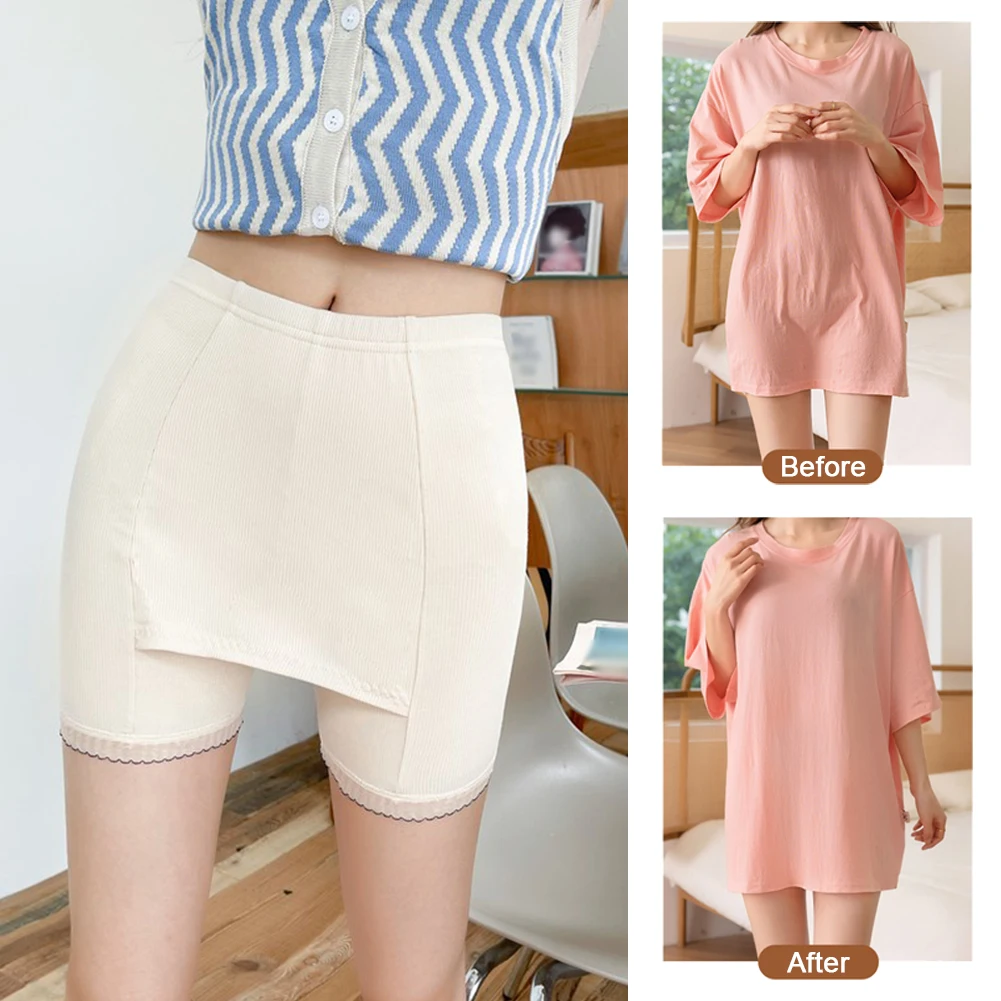 

High Waist Double Layer Safety Shorts Women's Pants Thin Sliming Fit Seamless Skirt Women's Summer Shorts F-3XL