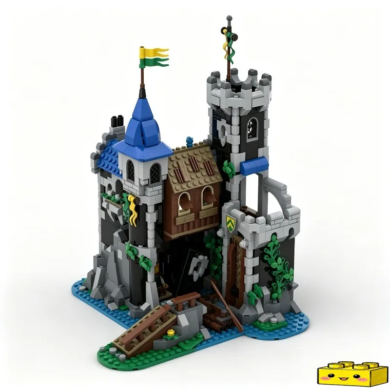 Фото Конструктор MOC «Средневековая крепость на берегу озера» (933 детали), модель башни графства, архитектурная головоломка, развивающая игрушка для сборки своими руками, коллекционный подарок №4