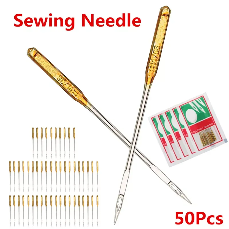 

50pcs/Set Household Sewing Machine Needles for Brother Singer Janome Juki Also Fit Old Sewing Macine 90/14 Sewing Needle