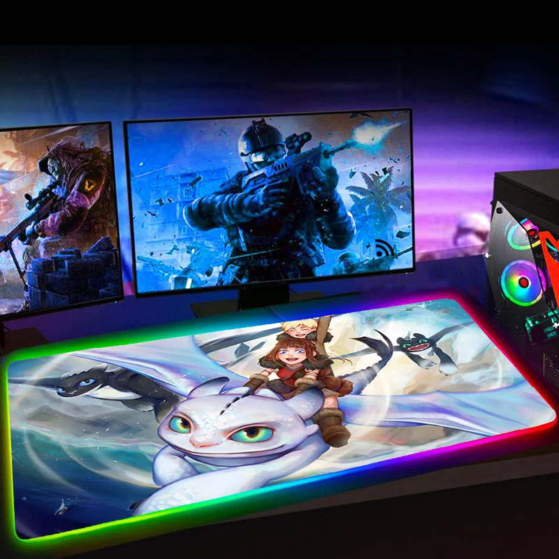 

RGB Tapis De Souris How To Train Your Dragon Mouse Pad Gaming Accessiores Mause Pad with Backlit Led Mausepad Alfombrilla Raton