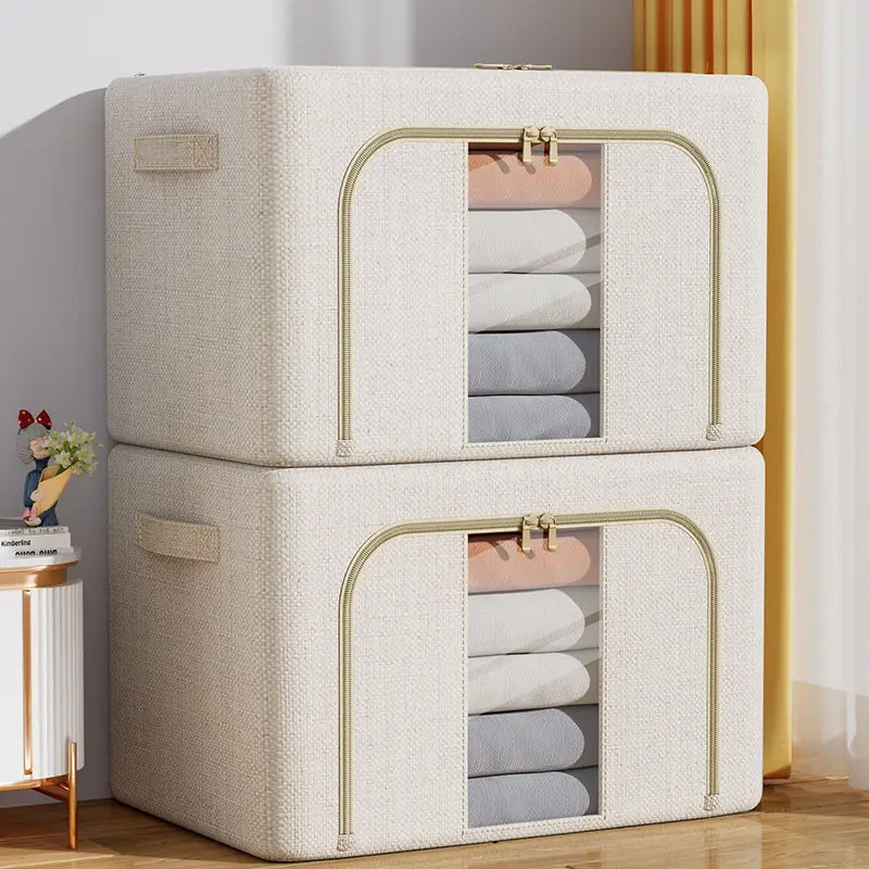 

Large Capacity Fabric Storage Box for Clothes Quilt Blanket Toy Household Foldable Waterproof Storage Clothing Organizer