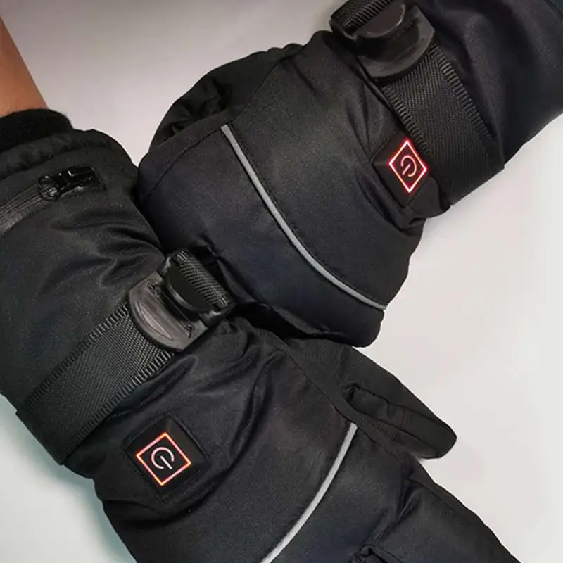 M/L/XL Зимние перчатки для электромотоциклов с USB-портом, оснащенные перезаряжаемым аккумулятором для мужчин и женщин, с подогревом и водонепроницаемыми термическими свойствами для езды на велосипеде.
