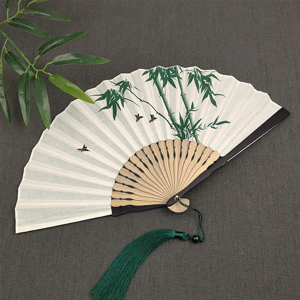 

Folding Fan Wedding Photo Prop Bamboo Chinese Style Retro Wooden Foldable Dance Men Women