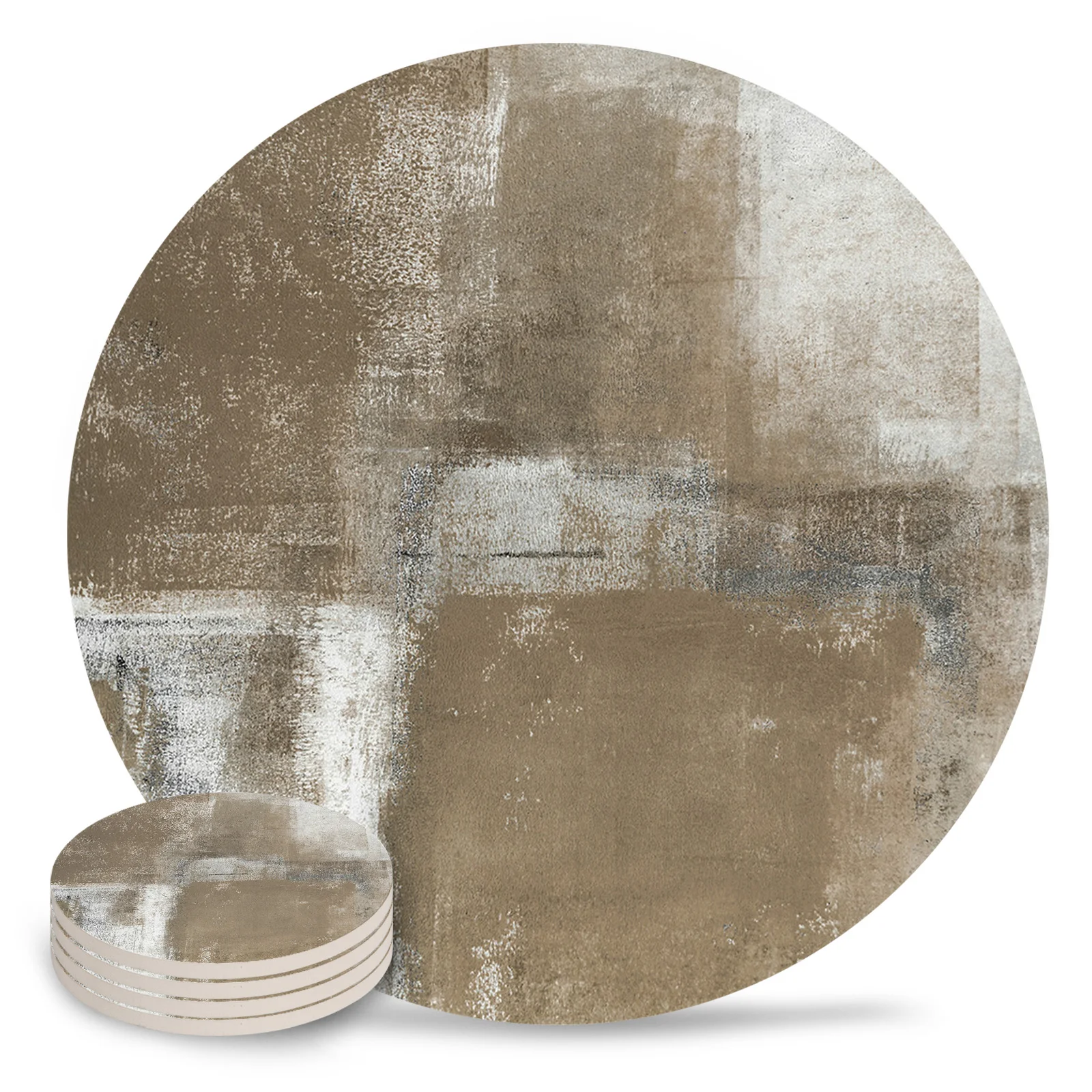 

Серо-коричневый Современный абстрактный художественный керамический подставка абсорбирующий коврик для столовой посуды украшение для до...