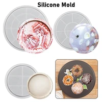 round silicone tray mold epoxy oval storage crystal coaster mold ceramic clay casting tool cup mat home decor epoxy resin molds