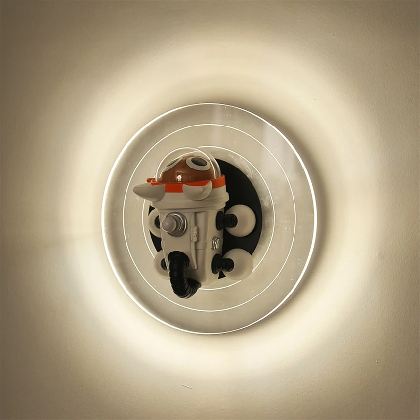 

Nordic Cartoon Space Cat LED Wall Light Boy Girl Bedroom Cloakroom Children's Room Corridor Decoration Simple Dimming Wall Lamps