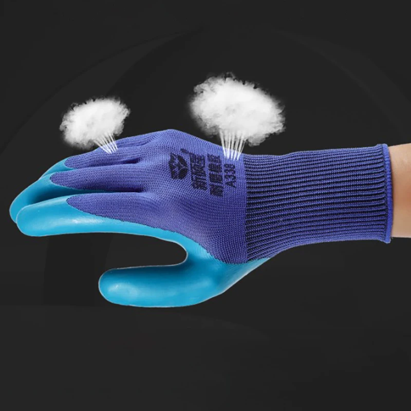 Прочные латексные рабочие перчатки износостойкие нескользящие защитные садовые