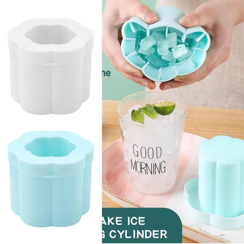 

Ice Maker Cup 3D Cylinder Silicone Ice Cube Tray With Lid 40 Ice Cubes Mold Ice Storage Container Cup For Cocktail Juices