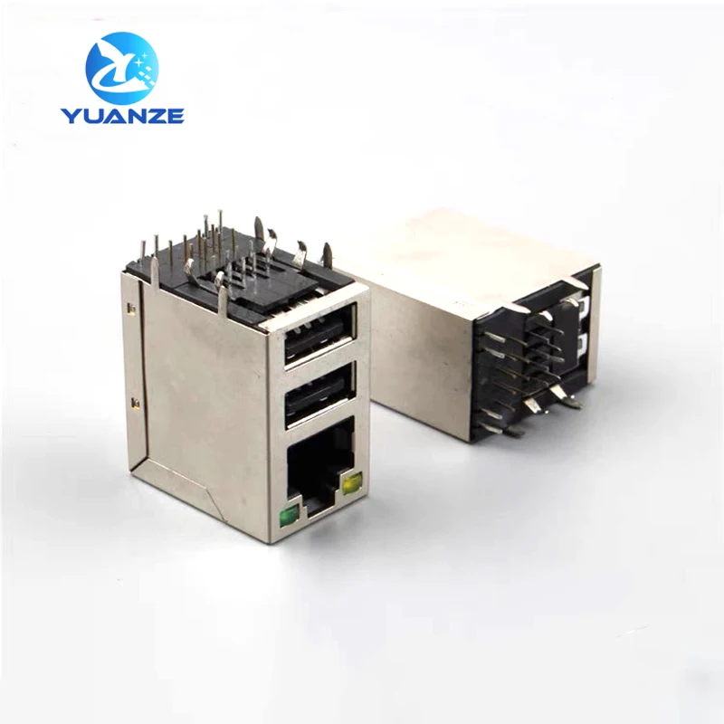 

Новый модуль сетевого разъема с двумя USB-разъемами со стандартным USB + разъемом RJ45 для печатной платы