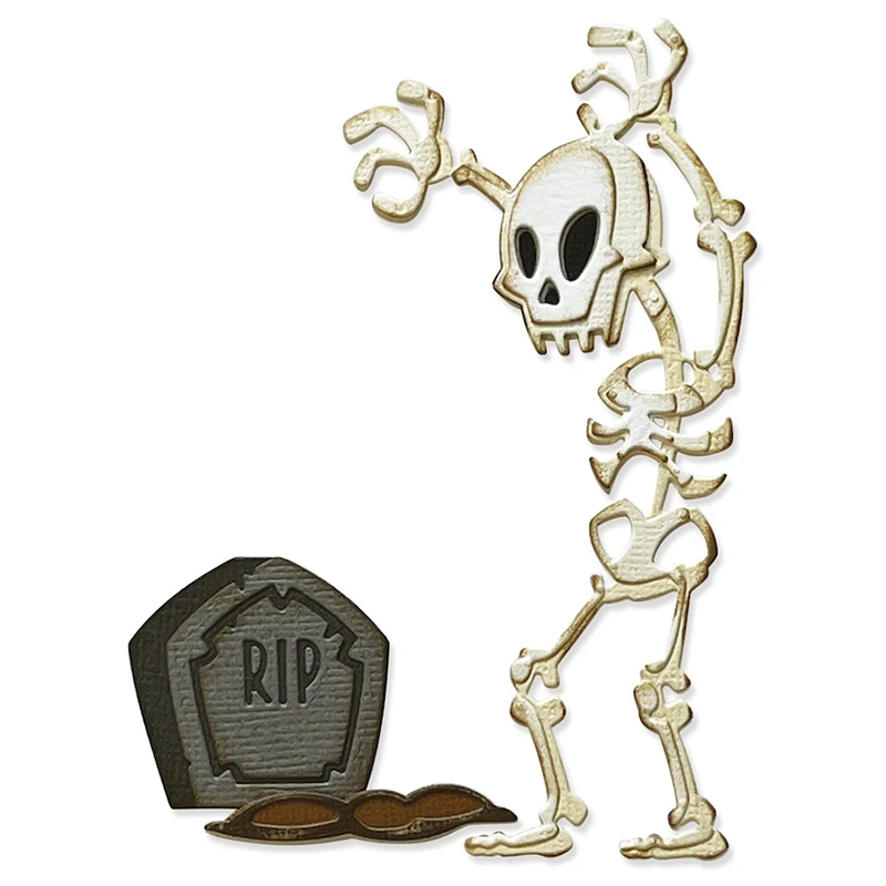 

2021 New Halloween Skeleton Grave Metal Cutting Dies For DIY Craft Making Paper Greeting Card Scrapbooking No Clear Stamps Sets