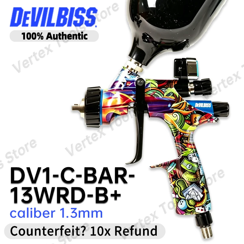 Фото Оригинальный краскопульт DeVilbiss DV1-C, специальная серия «Возвращение Бога Игроков», для покраски автомобилей, аэрограф, инструмент для деревообработки №1
