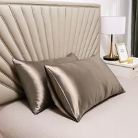 1pcs queen size pure emulation soft silk satin pillowcase comfortable solid pillow cover pillowcase for bedroom home pillows