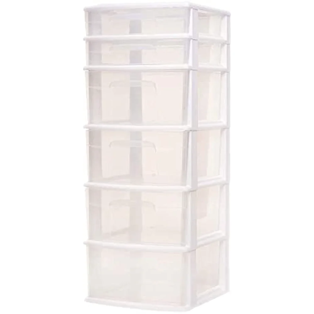 

6 Drawer Plastic Storage and Organizer Tower, Cabinet for Home, Office