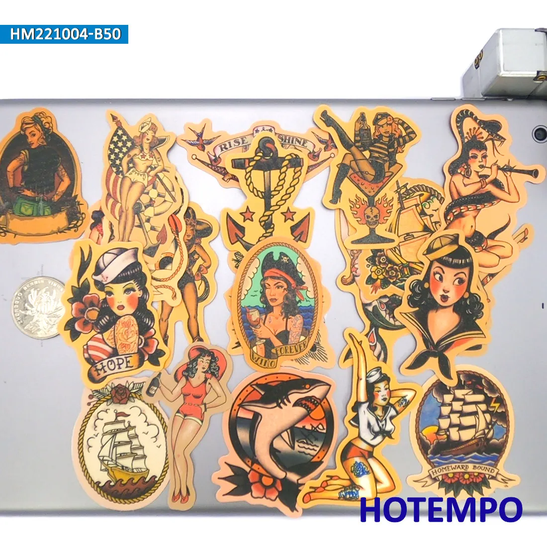 наклейки на татуировки моряка Навигатор Арт Граффити Ретро мода Сексуальная