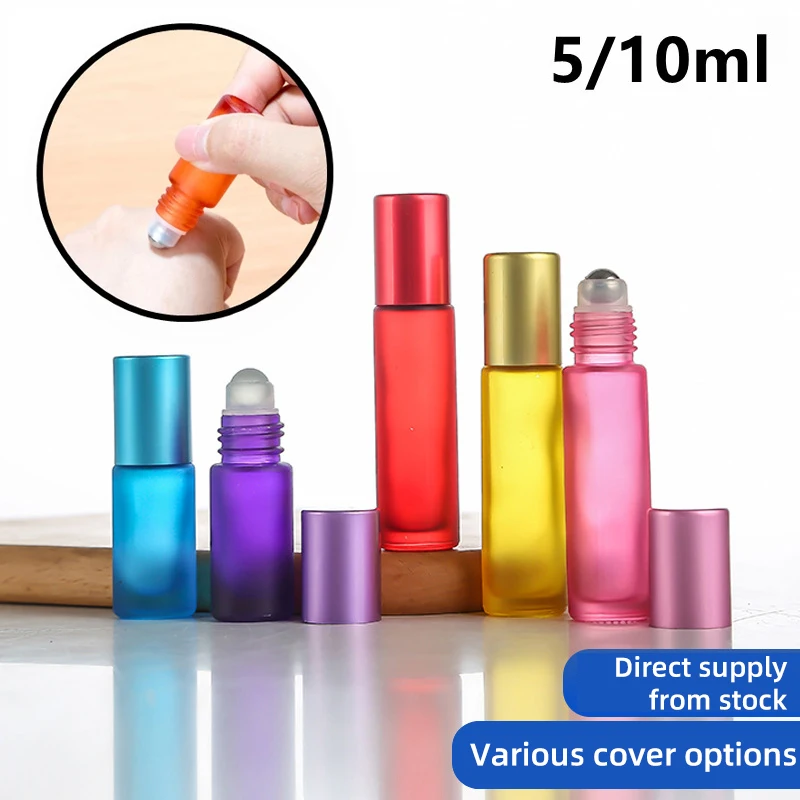 

5/10ml Roll On Bottles Refillable Sample Essential Oil Perfume Vials Roller Frosting Empty Container Travel Cosmetic Liquid Tube