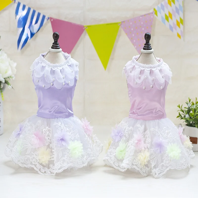 

Summer Dog Dresses Wedding Dresses Spring Fashion Skirts Puppy Lace Skirts Dog Dresses for Small Dogs Luxury Summer Pet Clothes