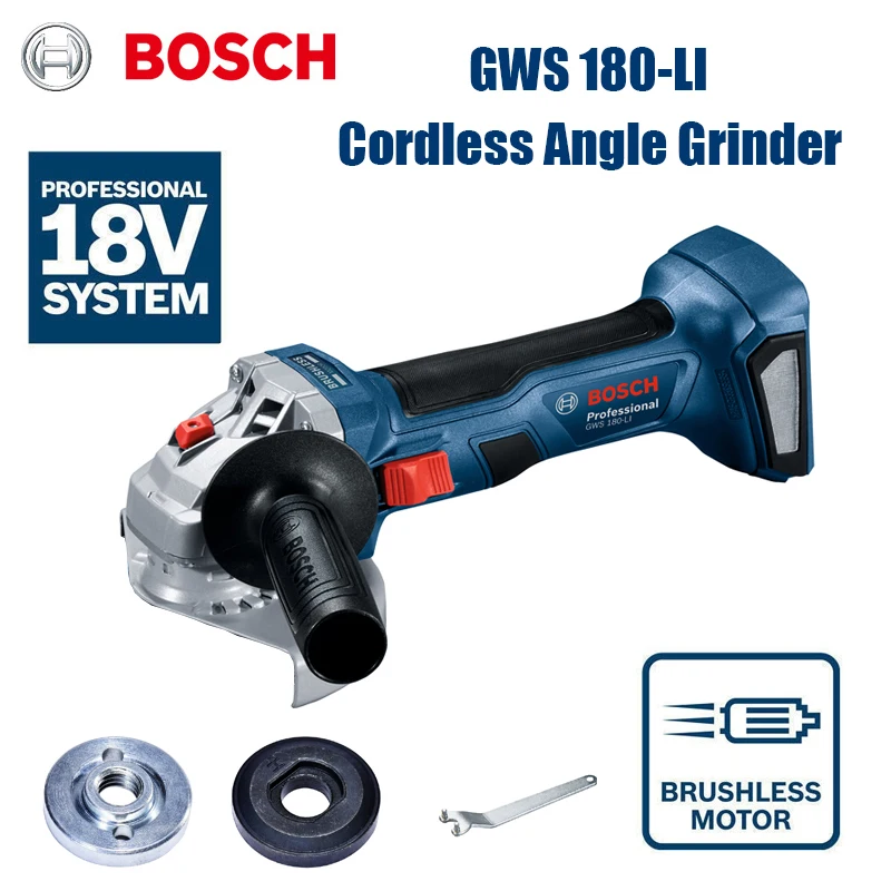 BOSCH GWS180-LI 18 в бесщеточная угловая шлифовальная машина аккумуляторная портативная