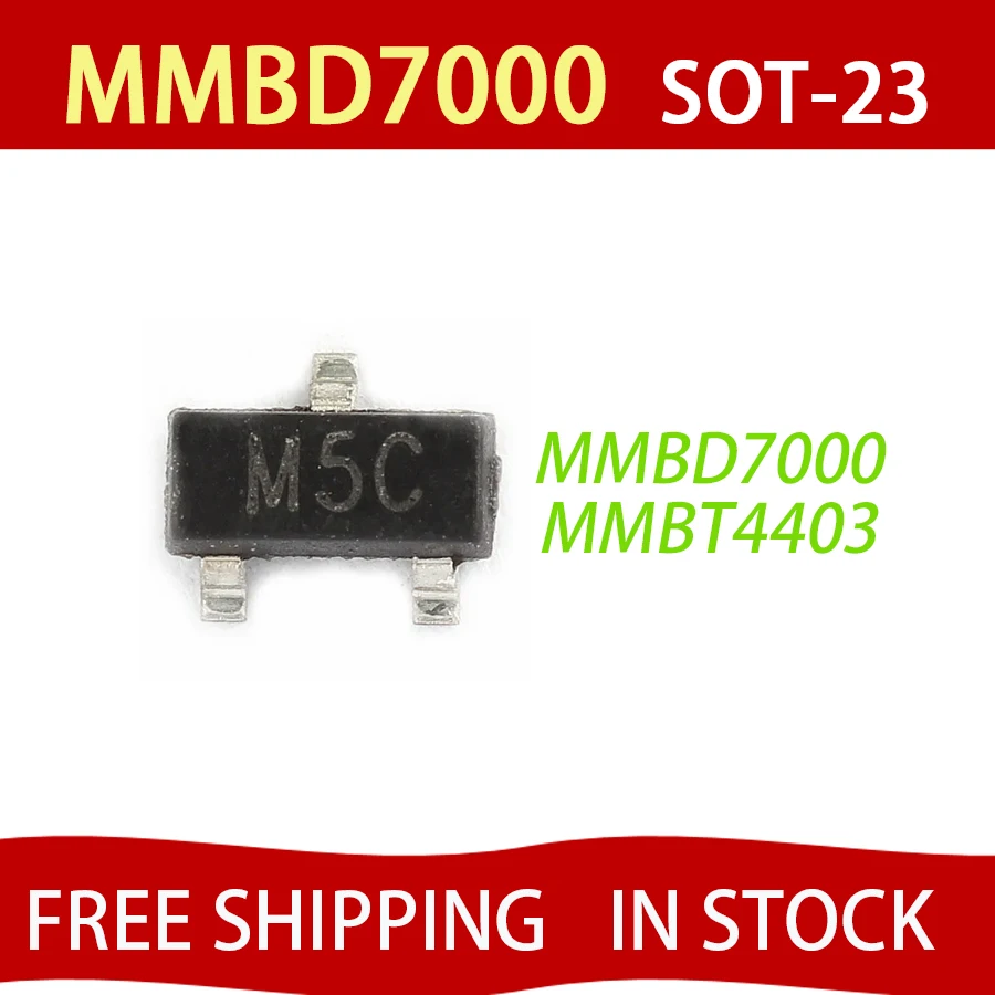 100 шт./партия MMBD7000 MMBD7000LT1G 2N7000 SOT23 M5C MMBT4403LT1G SOT-23 MMBT4403 2T SOT SMD Бесплатная доставка