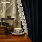 Современные занавески для гостиной, простые, с кружевом, роскошные бархатные, американские, европейские окна, столовая, спальня