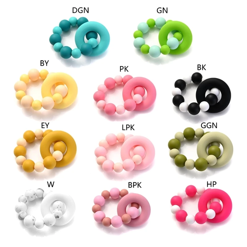 

Silicone Teething Bead Baby Chewing Toy Educational Toy Baby Pacifier Bracelet