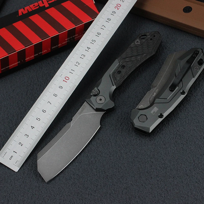 

New carbon fiber handle folding knife outdoor quick-open tactical knife camping mountain climbing self-defense EDC tool knife