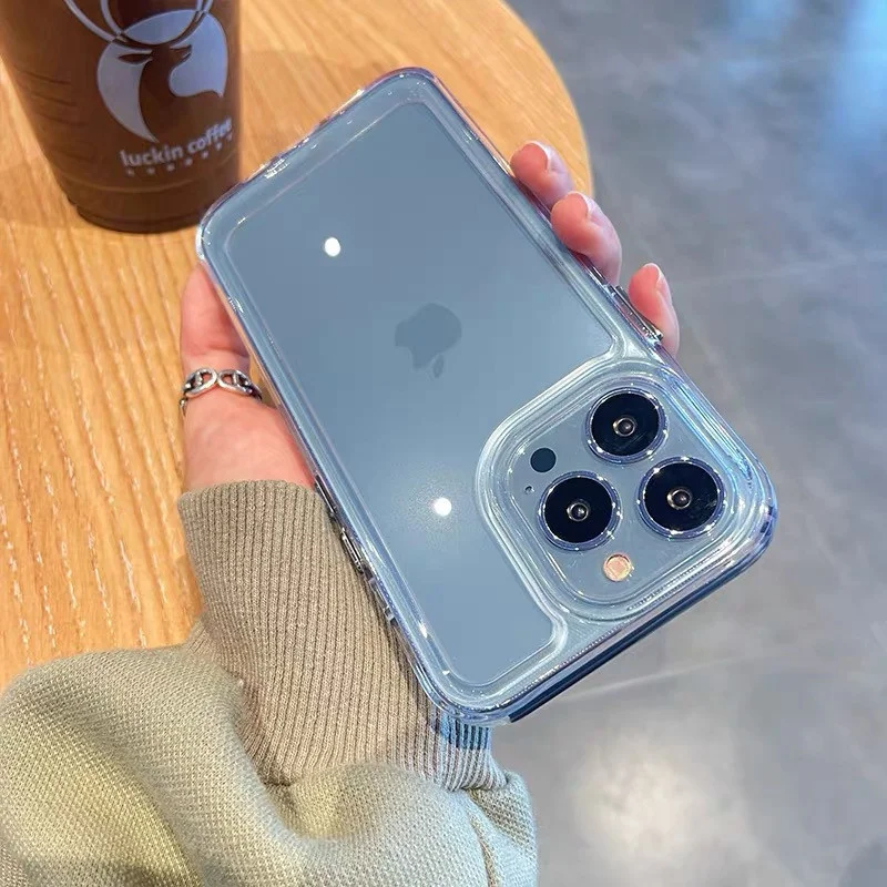 

For iphone 11 12 13 Pro Max XR X Xs Max 7 8 Plus Phone Case Simple Fashion Frame Transparent Anti-drop High Value Space Shell