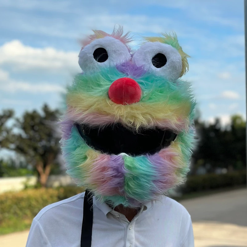 Защитный чехол для мотоциклетного шлема мультяшный Пушистый Плюшевый комплект