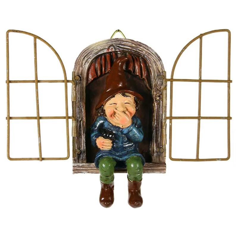 

Садовая карликовая статуя эльфов для объятий на дереве, садовая Художественная Скульптура Peekaboo для дерева