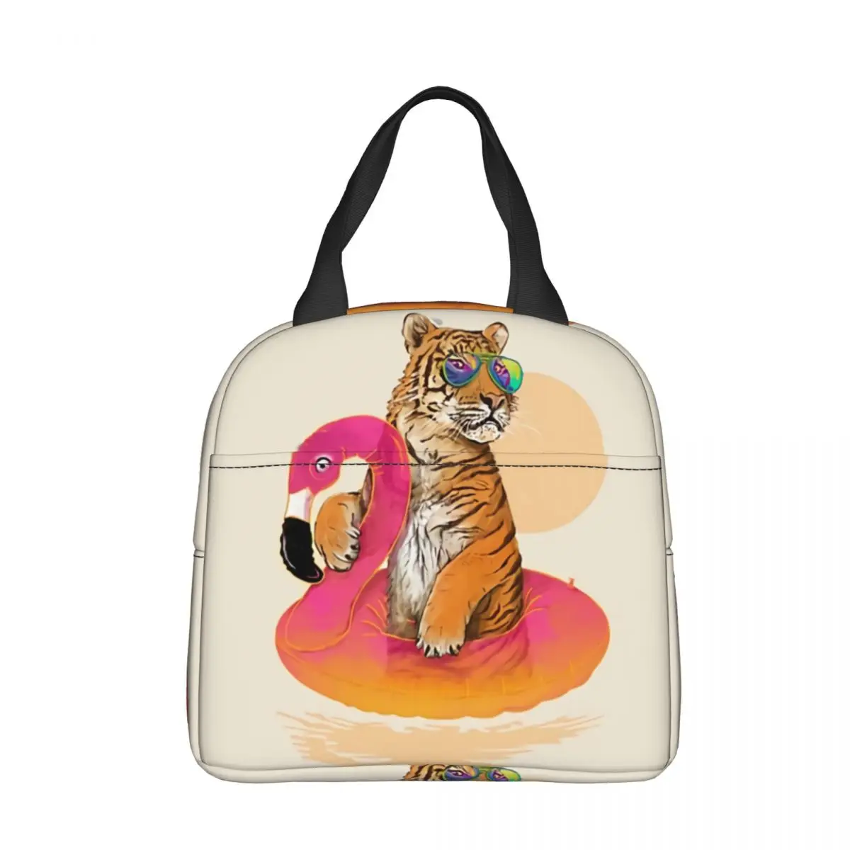 

Chillin Flamingo Lunch Bag box Tiger Children Aluminum Bag Foil Portable Lunchbox