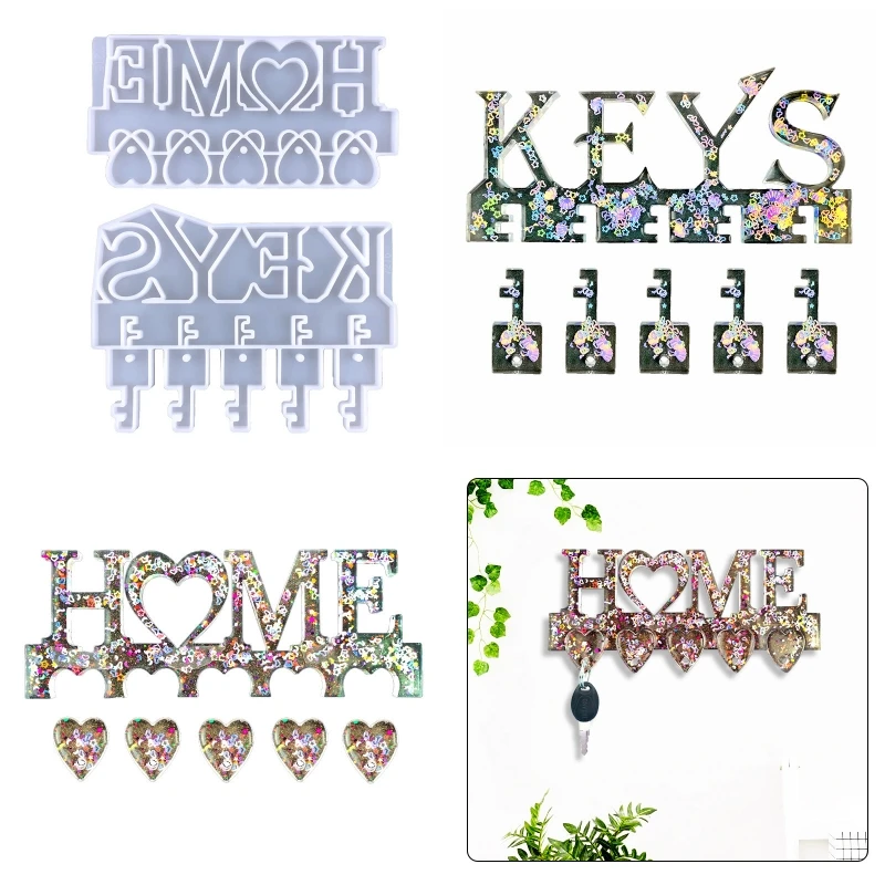 

Resin Mold for KEY Rack for Entryway Office for KEY Holder Mold Keychain Organiz D0LC