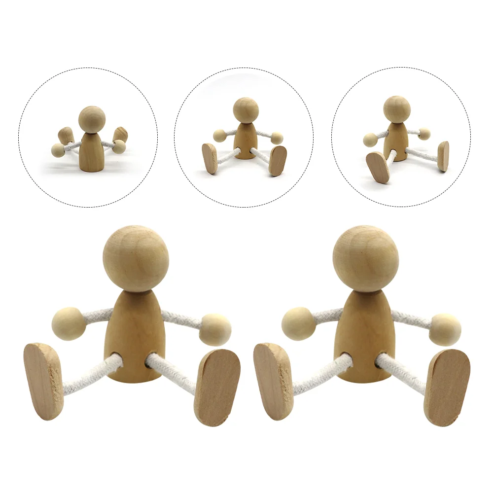 

Wooden Peg Figures People Unfinished Wood Diy Blank Unpainted Bodies Mini Craft Decorative Puppet Model Graffiti Toys Kids