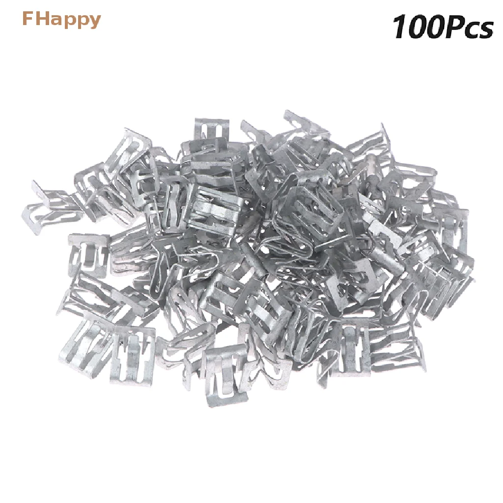 

100pcs Car Dashboard Console U-type Metal Clip CD Panel Retainer Clips Automobile Instrument Panel Snap Clip Fastener
