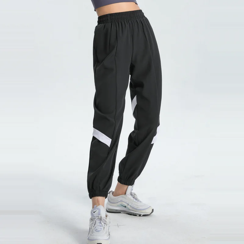 

Lu Logo Women's Track Pants With Logo Loose Yoga Pants Quick Dry Gym Side Pockets Jogger Pants Fashion Street Style Colorblock T