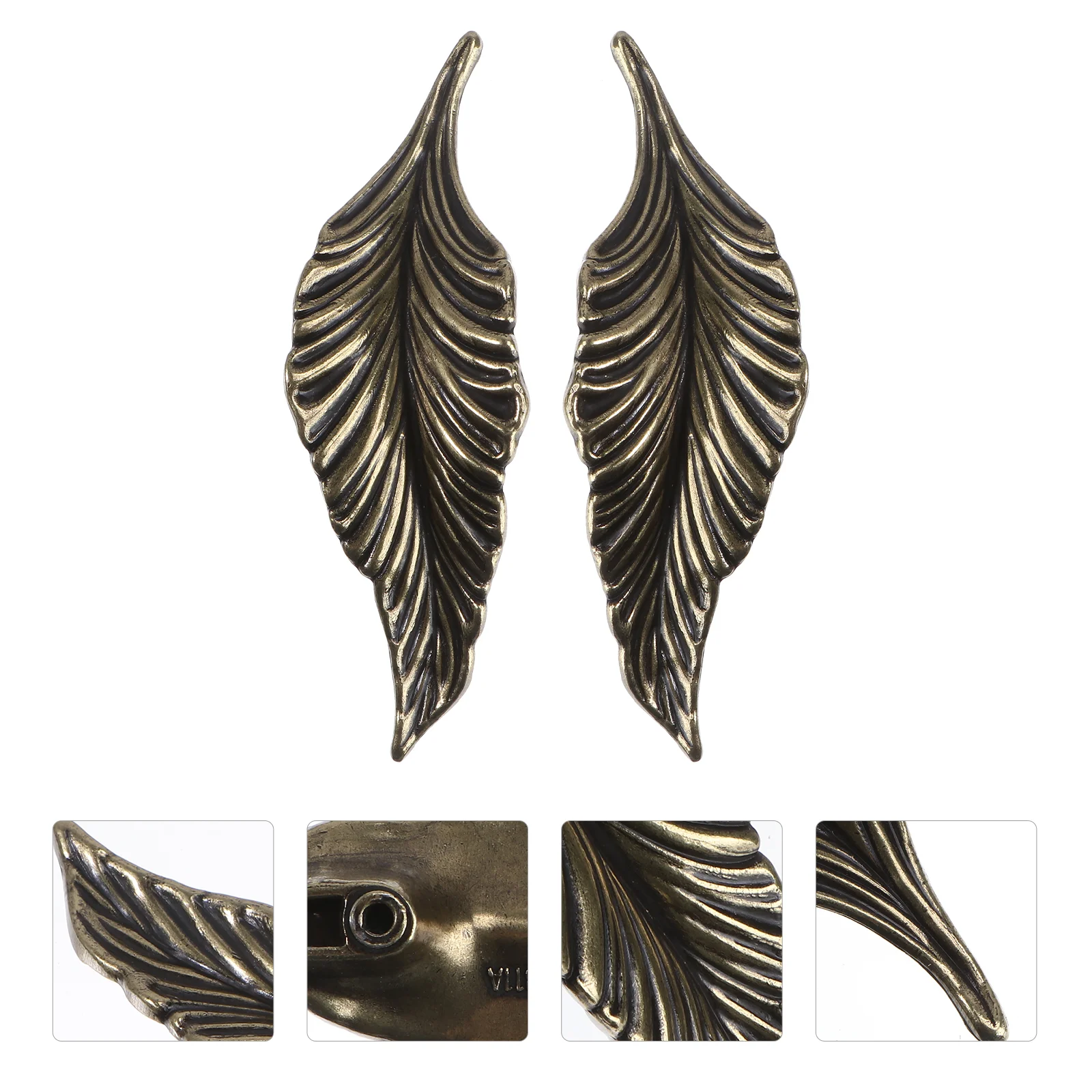 

Knobs Handledrawer Cabinet Furniture Ring Door Knobcupboard Decorative Dresser Unique Zinc Accessory Alloyhandles Leaf Chic