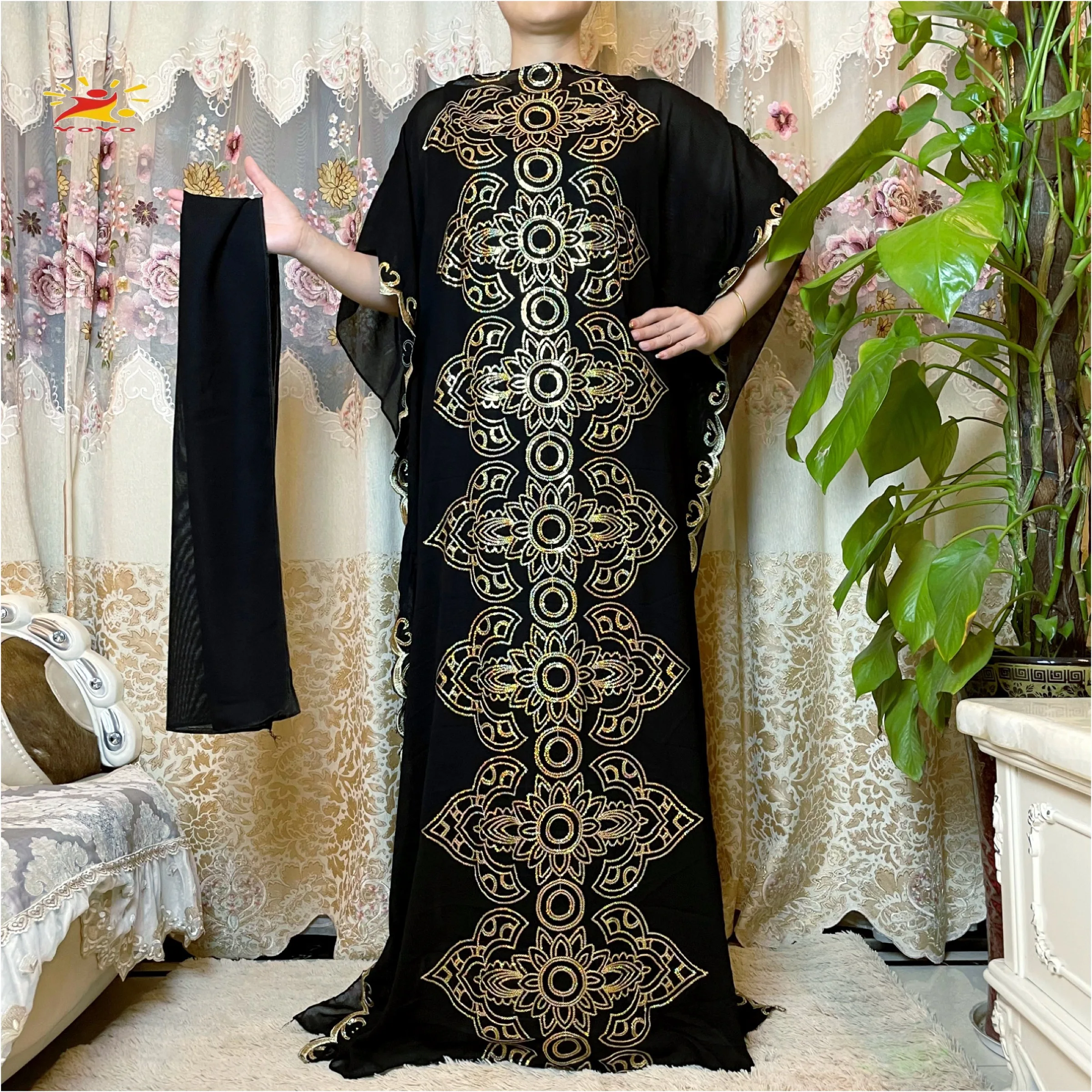 Летнее Модное Новое поступление 2022, африканская абайя Дашики, великолепные Макси-платья для женщин, мусульманское длинное платье с вышивко...