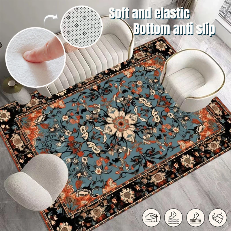 

Retro Persian Style Carpets Living Room 200x300cm Large Area Bedroom Rugs Washable Home Decoration Lounge Non-slip Floor Mats