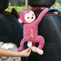 creative cartoon monkey tissue box holder seat back hanging tissue box covers napkin paper box holder case accessoire voiture