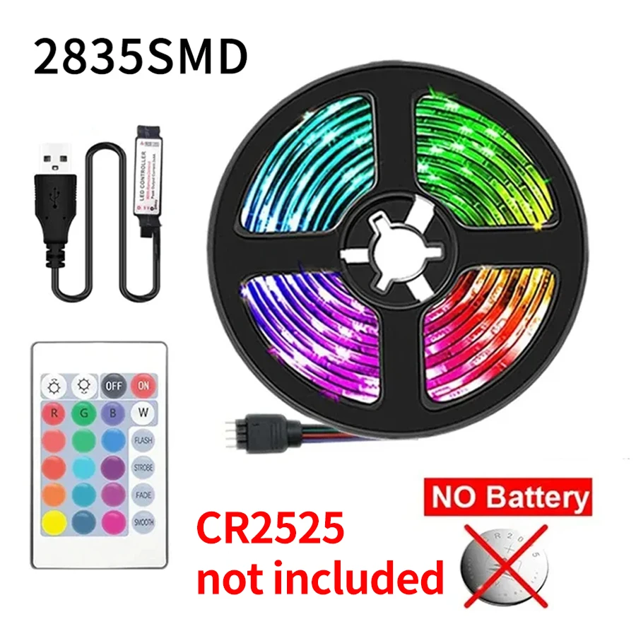 

Светодиодная Лента 2835 RGB, 60 Светодиодов/м, 5В DC, USB, С ИК-пультом Дистанционного Управления Для ПК, ТВ, Игровой Комнаты