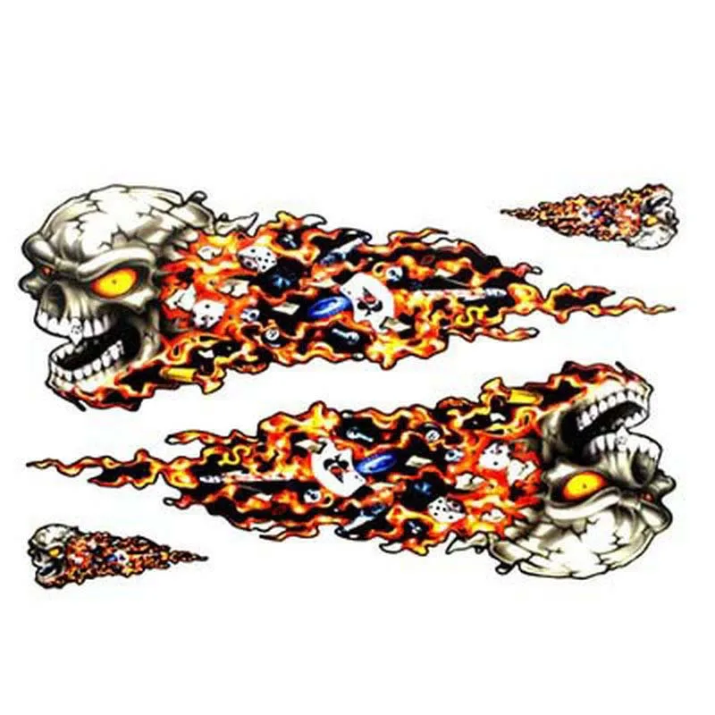 

2X Wolf Head Decals Skull Head Fire Flame Eagle Clown Sticker Windshield for Motorcycle Car Door StickersTuning Laptop Trunk