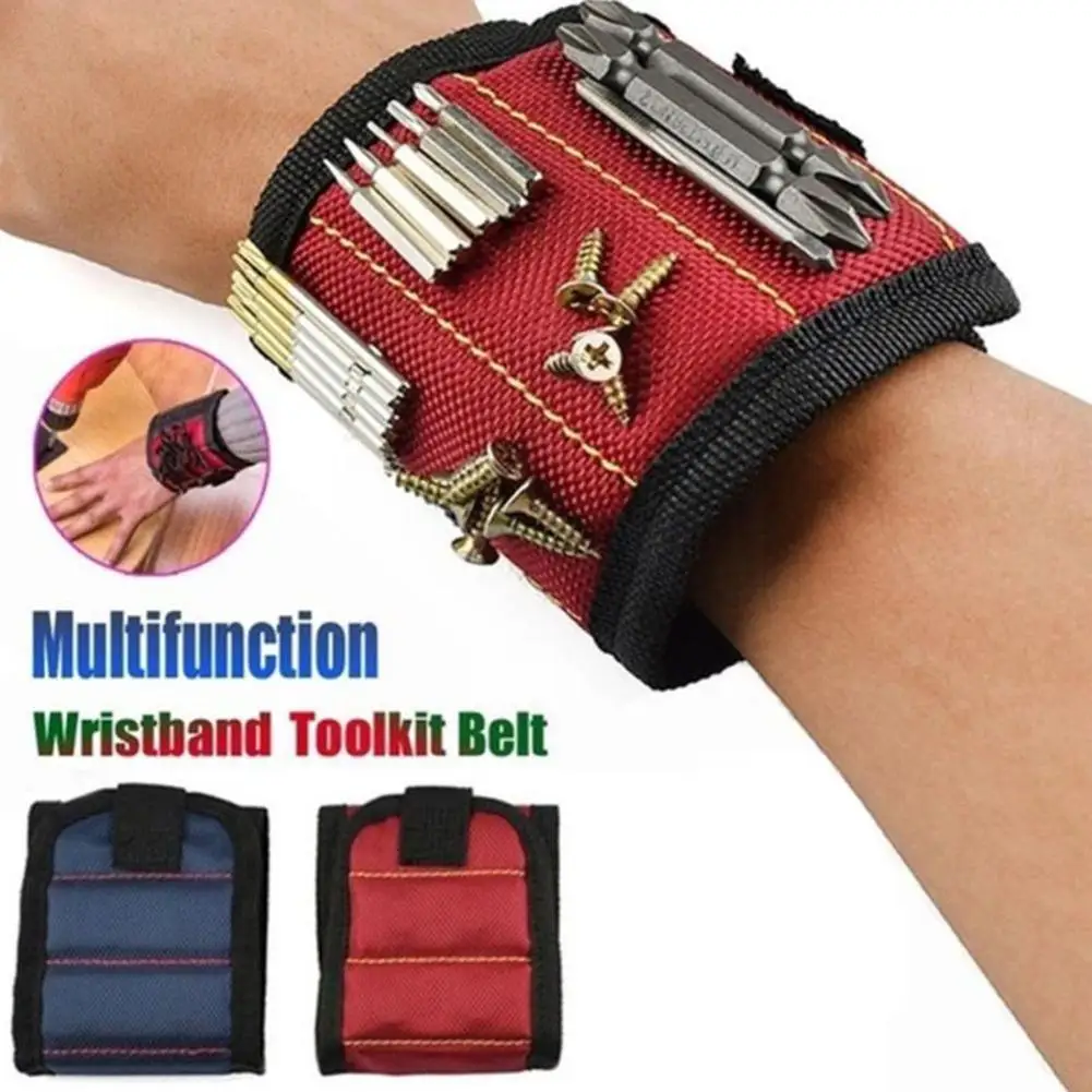 

Magnetic Wristband Portable Tool Bag Strong Magnetic Wristband Tool Belt Wrist Support Tool Storage Bag For Screw Nail Nut W5a8