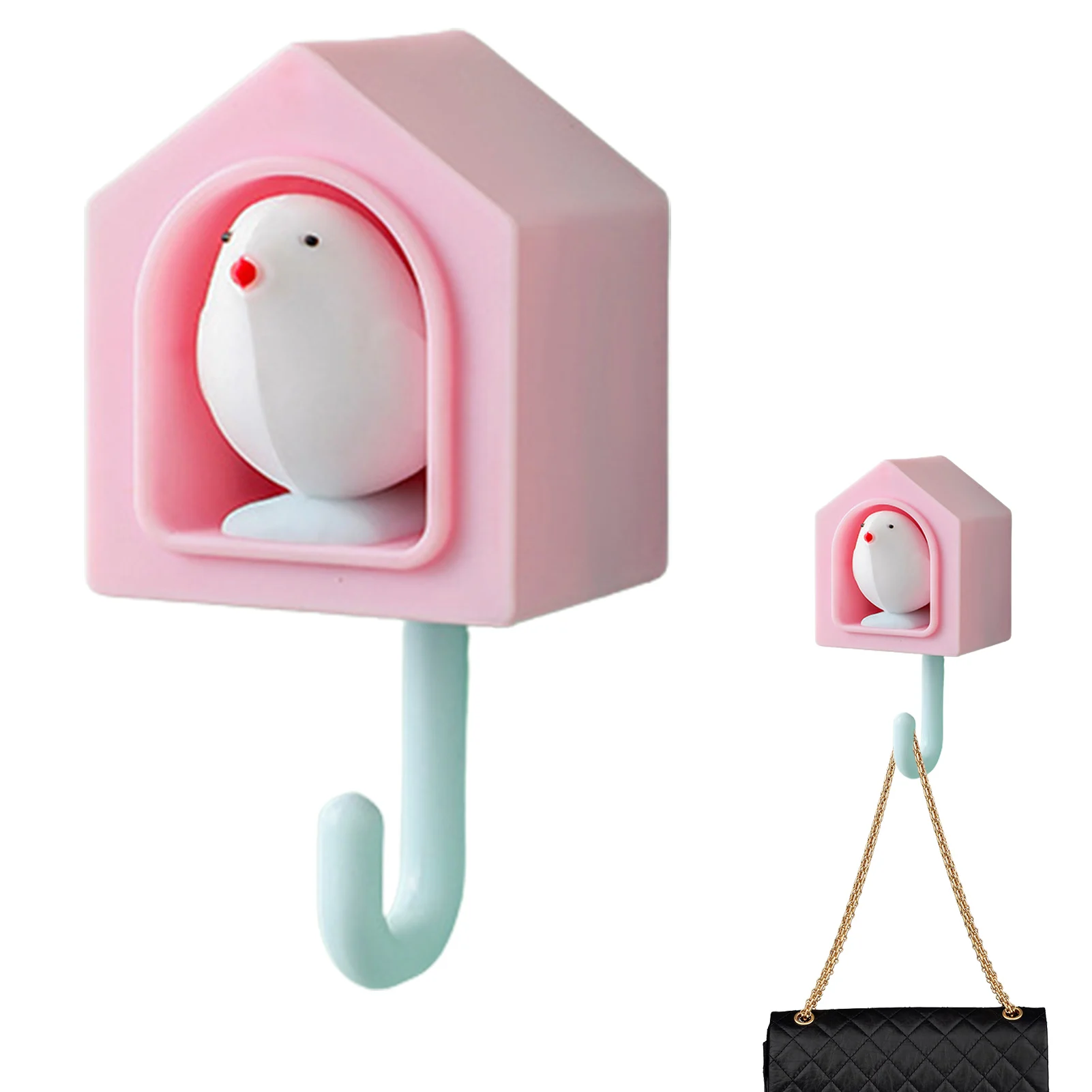 

Bird House Key Holder Creative Single Bird House Wall Hook Holder Creative Cute Cartoon Hook For Home Use Room Decorations