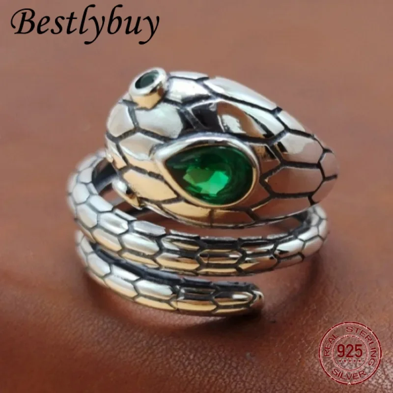 Новое модное и простое открытое кольцо из стерлингового серебра 925 пробы с