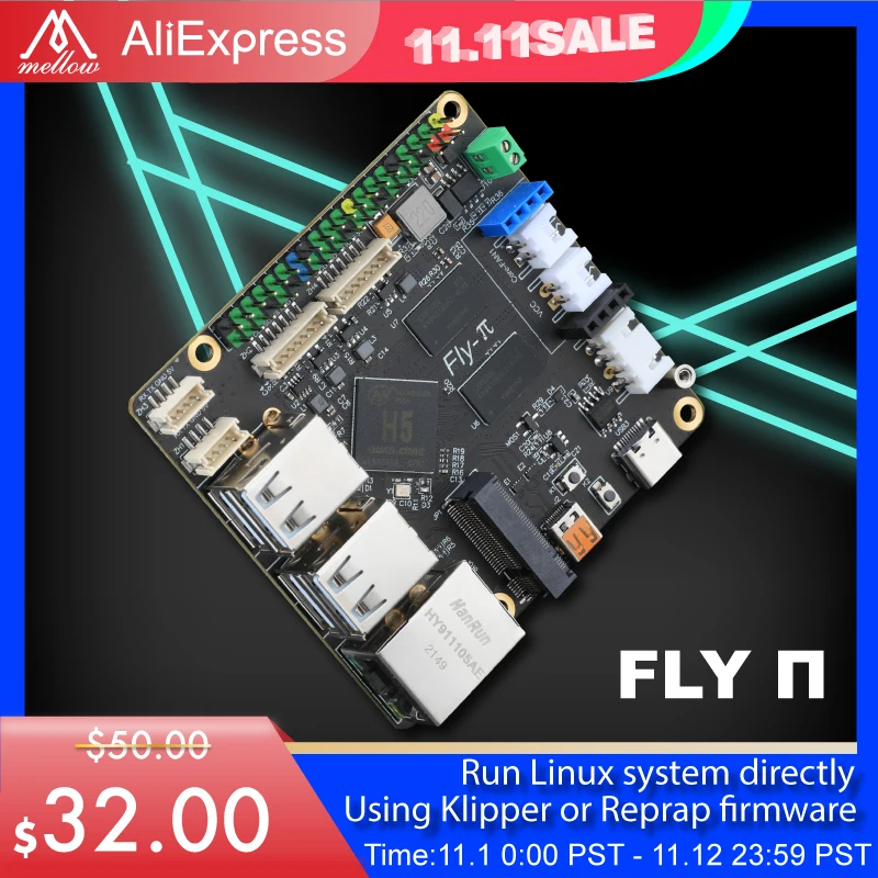 

Плата 2023 FLY- V1 заменяет Raspberry Pi PC с прошивкой Klipper и Reprap для принтера Ender 3 Voron Vzbot V-core 3