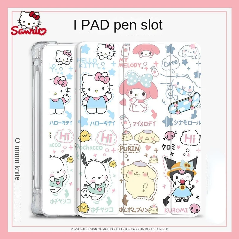 

Sanrio Hello Kitty for Ipad Air1/2/3/4/5 IPad17/18/19/20 Mini1/2/3/4/5 Cartoon Cover for IPad Pro18/20/21 with Pen Slot Case