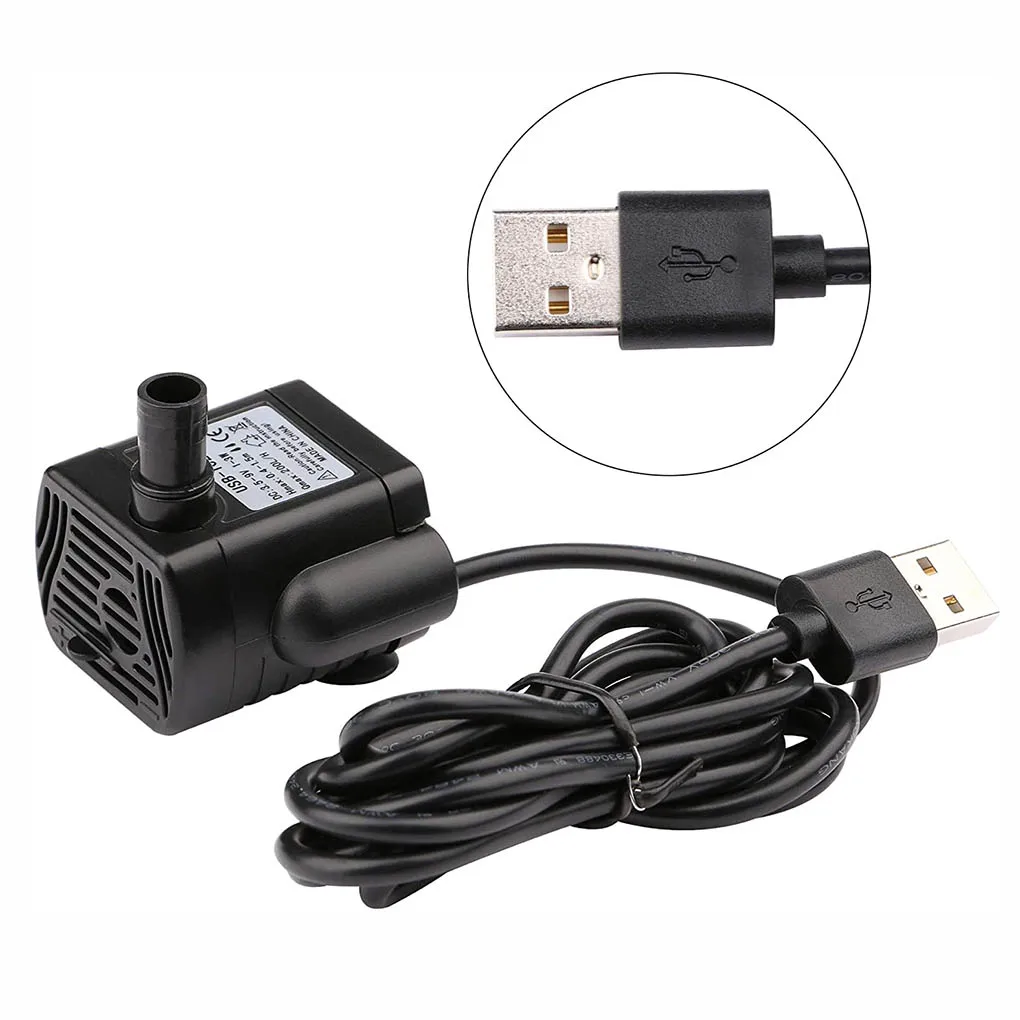 

USB-1020 Water Pump Ultra Quiet Aquarium Fountain Pump Waterproof Submersible Tool Black