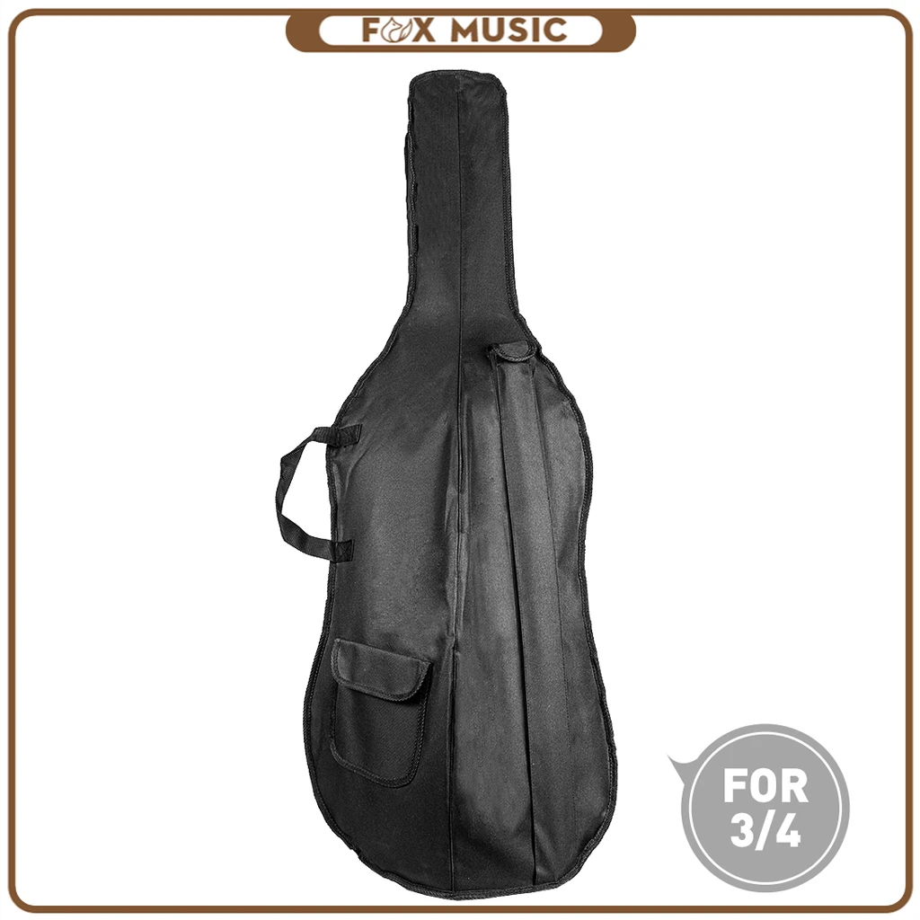 3/4 borsa per violoncello tracolla regolabile custodia morbida impermeabile durevole professionale portatile nera