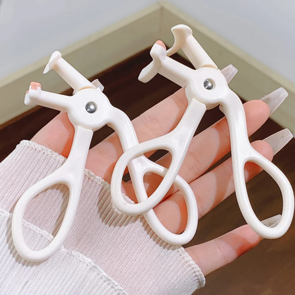 

2 Pcs Eyelashes Curler Curlers Handheld Curling Clip Makeup Tool White Curls Tools