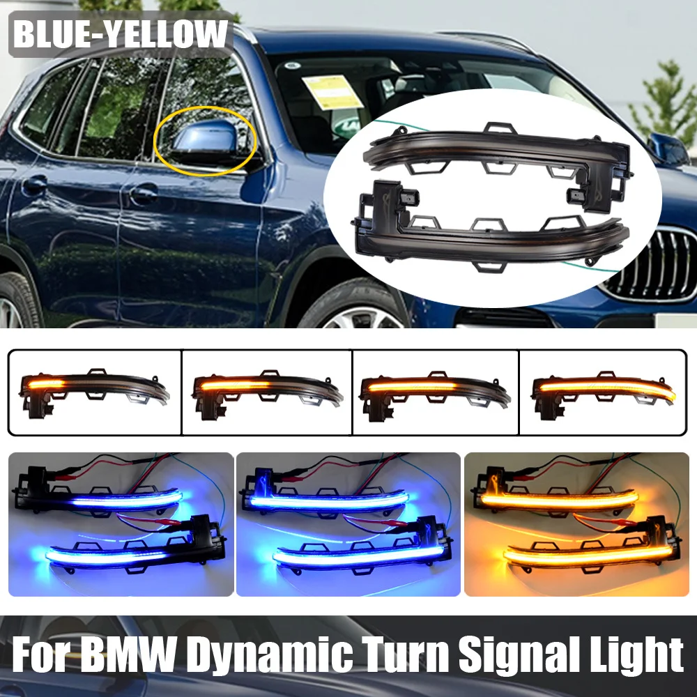 

2PCS LED Dynamic Turn Signal Blinker For BMW X3 X4 X5 X6 X7 G01 G02 G05 G06 G07 2018-2020 Sequential Side Mirror Indicator Light