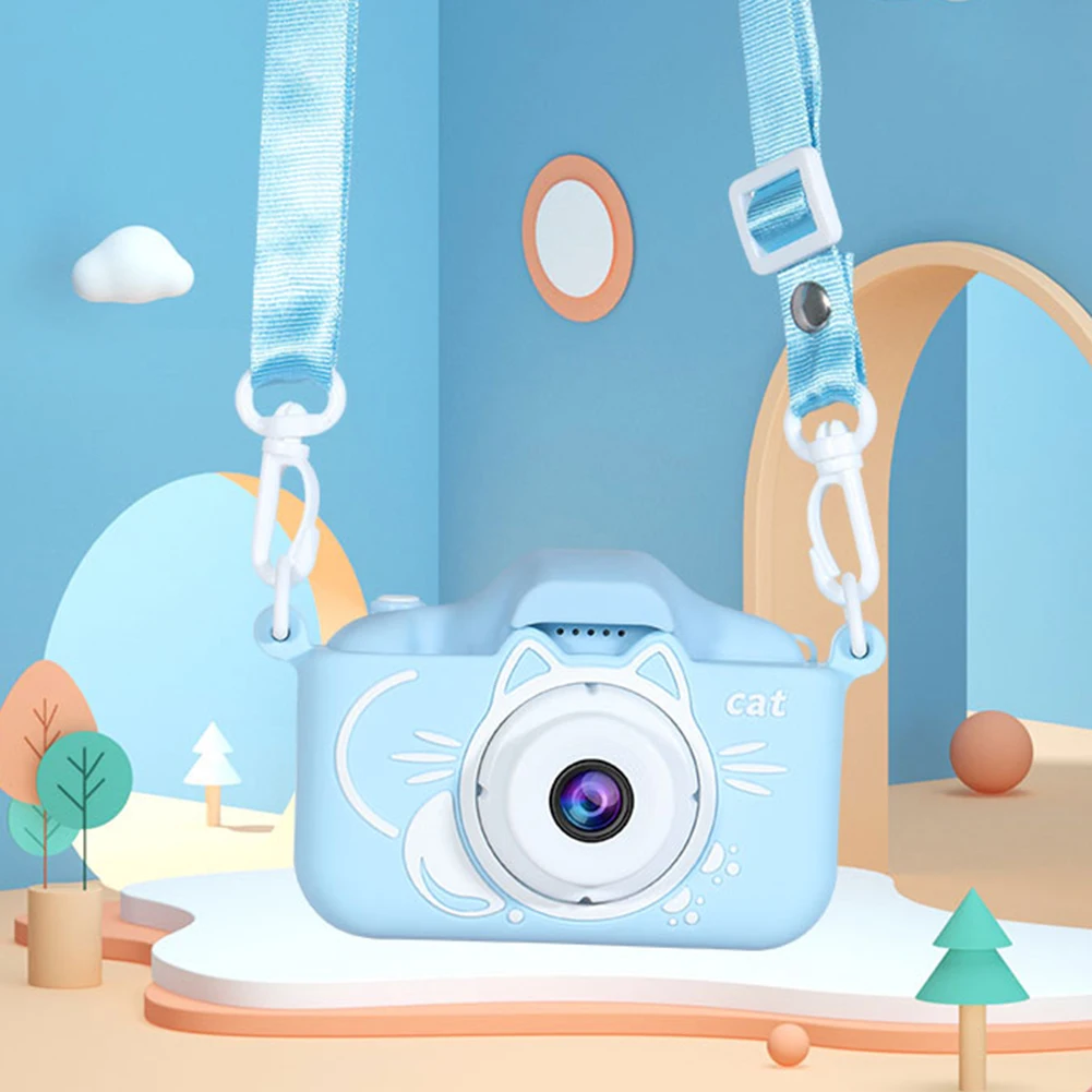 

20MP HD Kids Camera Dual Lens Cute Cartoon Kids Digital Camera 2.0 Inch IPS Screen Children Camera with Lanyard Educational Toys